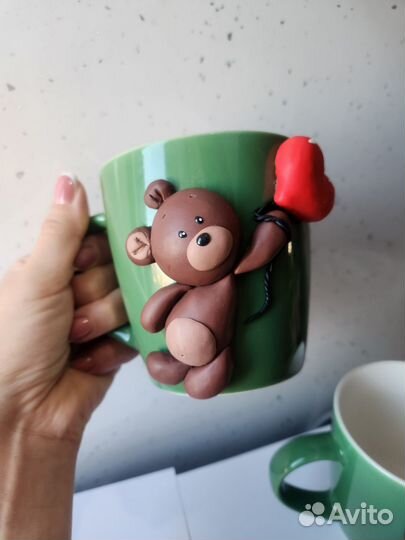 Кружка мишка с улетающим шариком