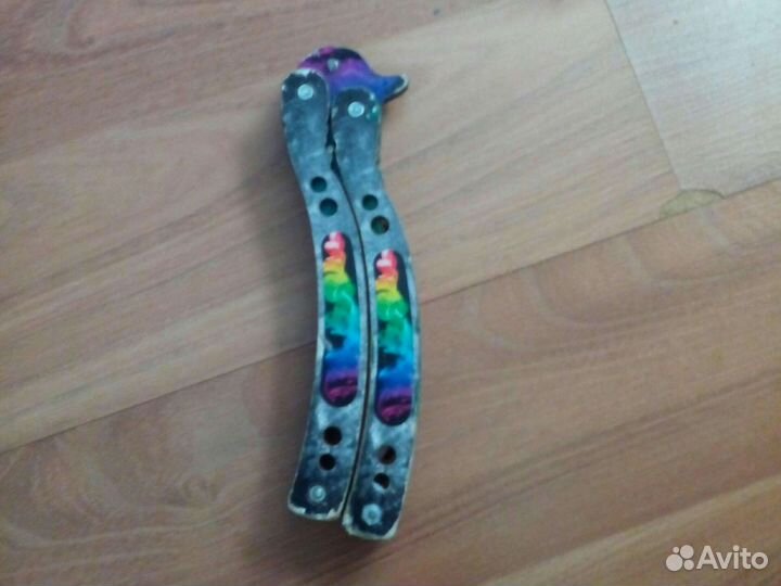 Нож бабочка из кс го деревянный