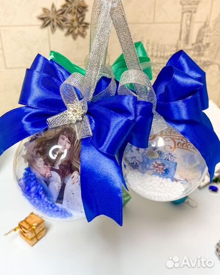 Шары с фото на елку