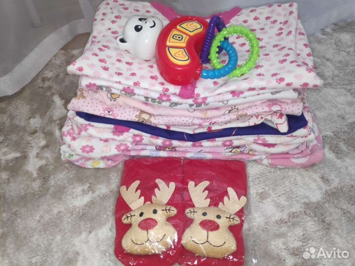 Детские вещи на девочку с 0 до 9 месяцев 13 шт