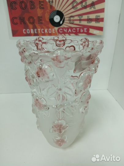 Ваза для цветов Атласно розовая Walther Glass