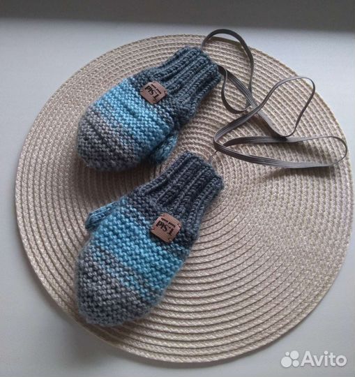 Варежки детские, зима,полушерсть, бу