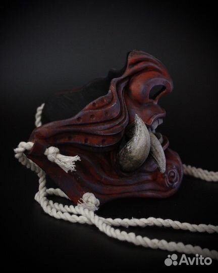 Японская самурайская маска Менпо