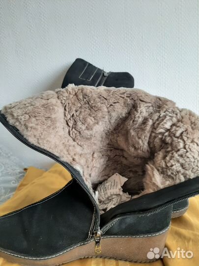 Зимние женские сапоги 38 натуральная замша, натура
