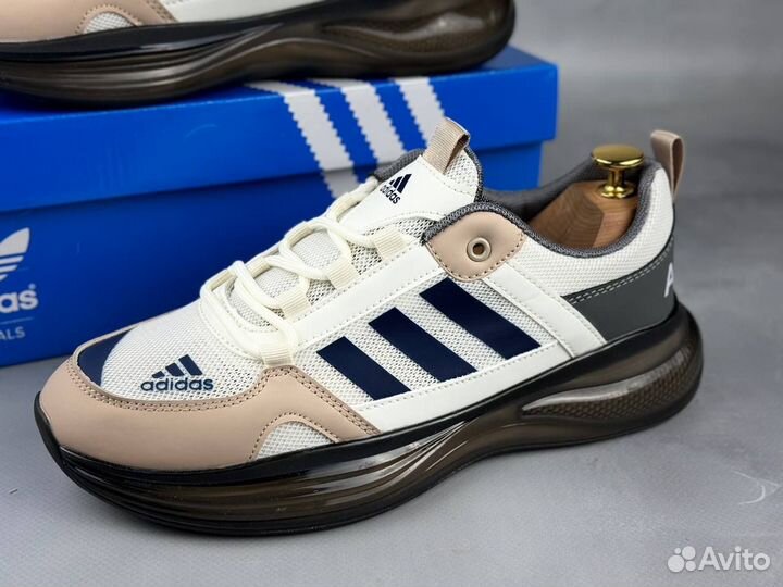 Мужские кроссовки Adidas Zoom серо-бежевые