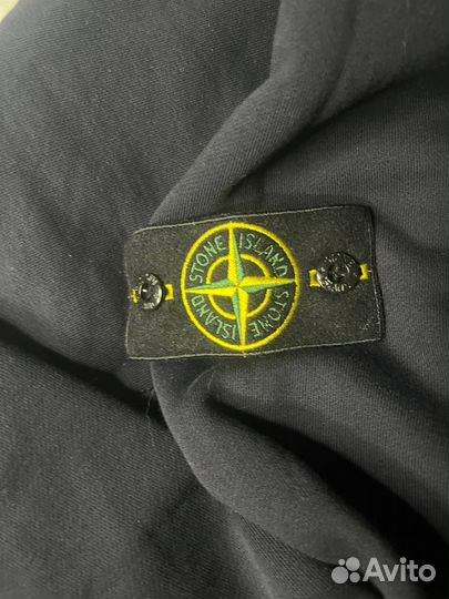 Stone island Zip hoodie Темно-синяя