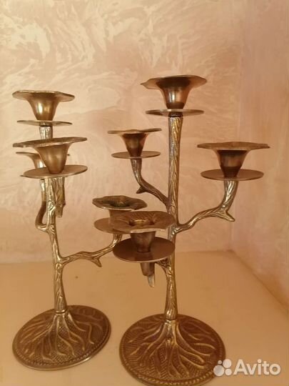 Канделябры подсвечники бронза старинный