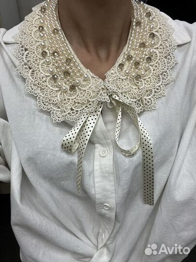 Воротничок на блузку ручная работа