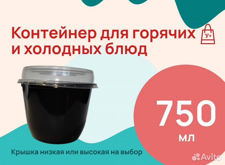 Контейнер для горячих и холодных блюд 750 мл
