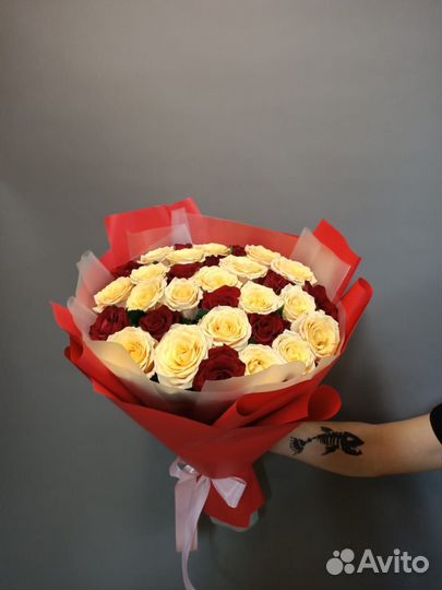 Розы оптом. Букет из роз 50см