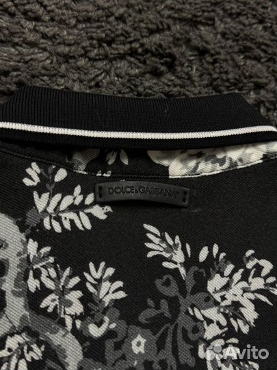 Поло Dolce Gabbana Black/White Rose