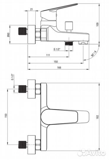 Смеситель для ванны Deante Jasmin BGJ 010M