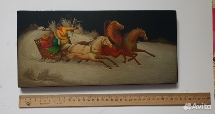 Шкатулка Палех,Федрскино. Ростовская финифть