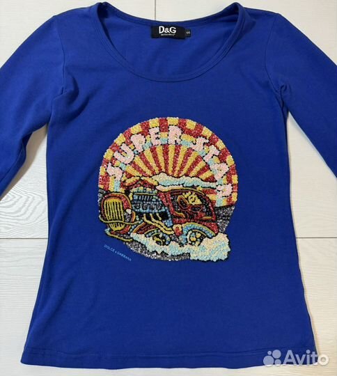 Dolce gabbana лонгслив синий