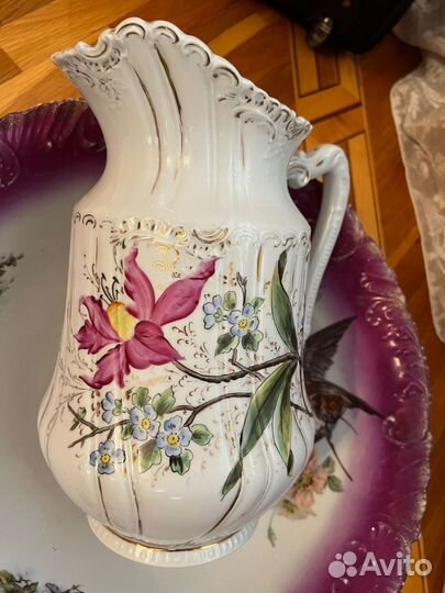 Антикварный большой набор,кувшин и чаша