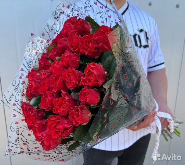 Букет свежих голландских роз 25 шт