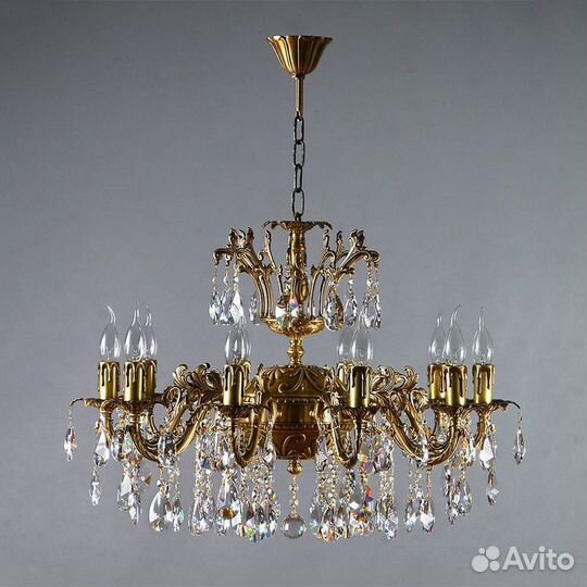 Подвесная люстра Ambiente 2118/10 AB Leaf crystal