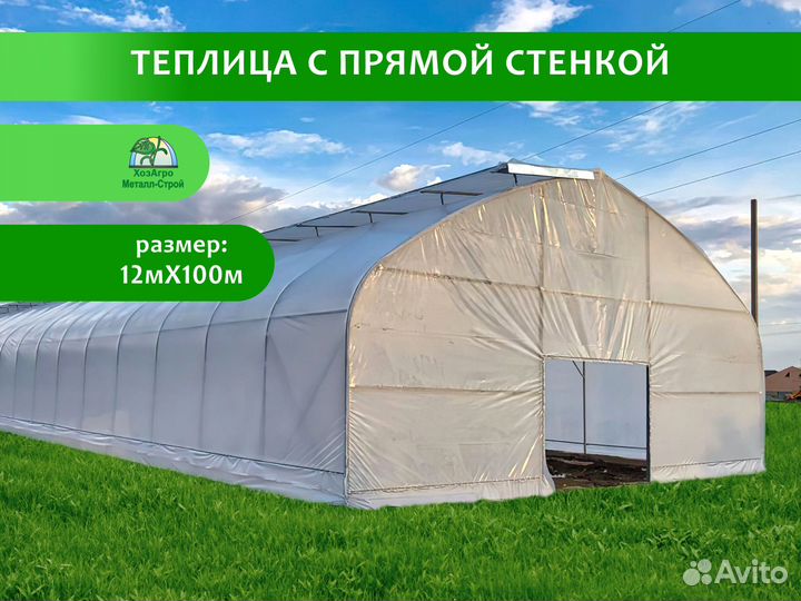 Теплица с прямой стенкой 9,6х100м