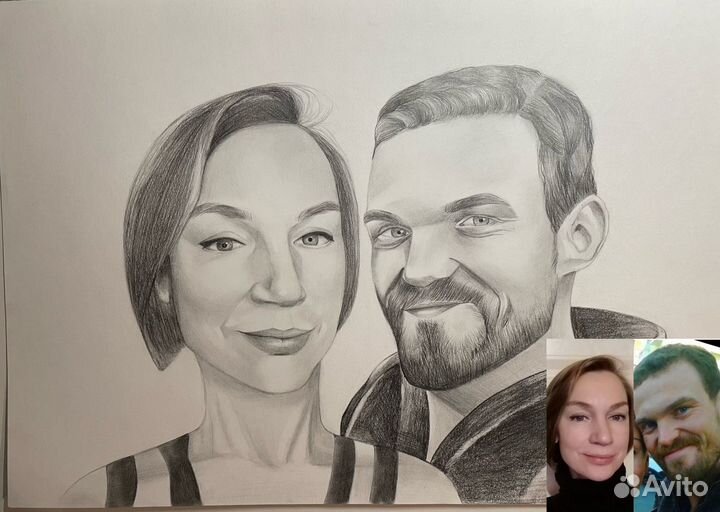 Портрет по фото карандашом