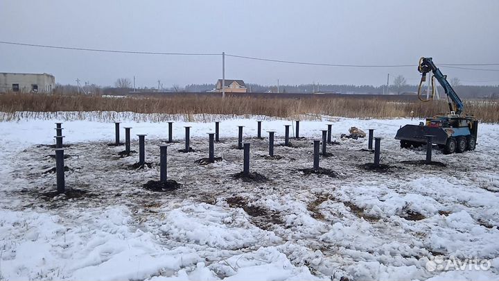 Монтаж винтовых свай:фундаменты, причалы, пирсы