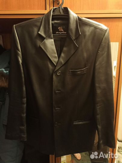 Кожаная куртка, мужская, 50 размер