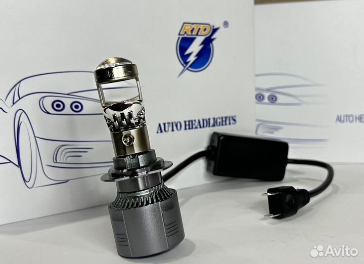 Светодиодные лампы led h7 h8 h9 h11 hb3 hb4 с линз