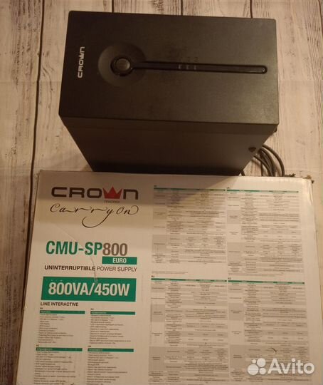 Источник бесперебойного питания 800Va/450W Crown