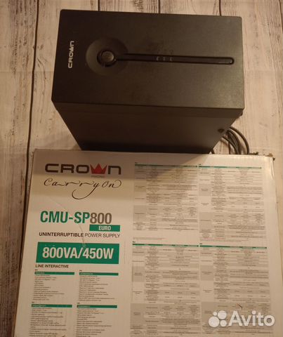 Источник бесперебойного питания 800Va/450W Crown