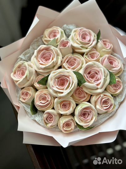 Зефирный букет, цветы из зефира, розы, подарок