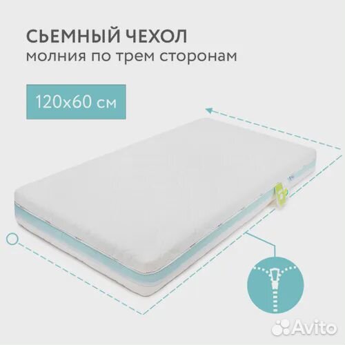 Матрас Plitex Eco Lux, Беспружинный, 60х120 см