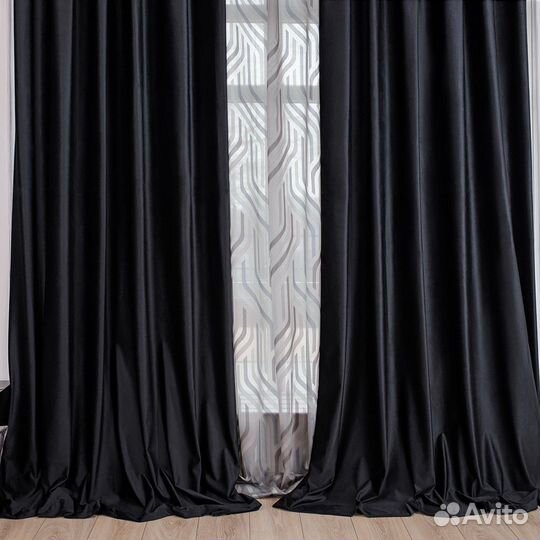Бархатные шторы Беллиссимо черный