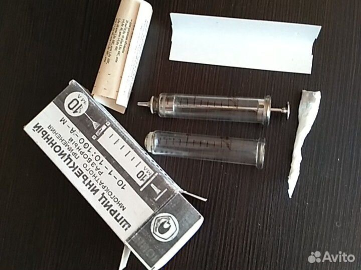 Шприц стеклянный, иньекционный