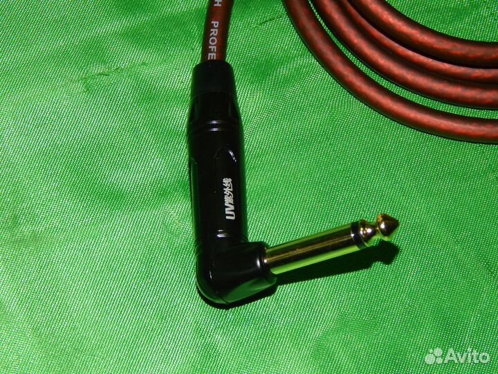 Кабель углом jack 6,35мм на mini jack 3.5мм 1.5m