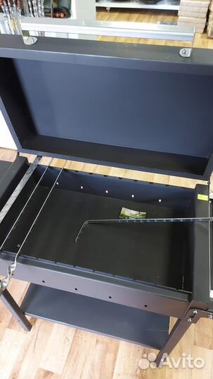 Мангал с крышкой барбекю и полками, термокраска