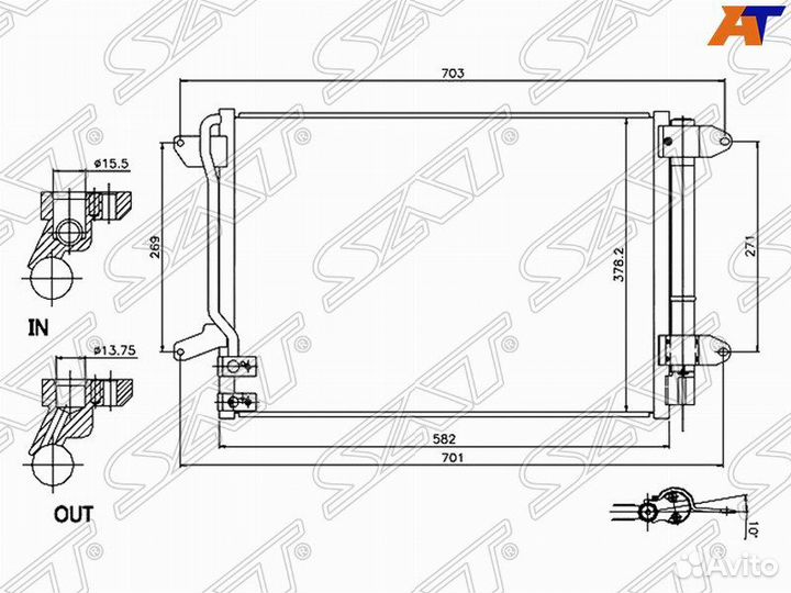 Радиатор кондиционера volkswagen beetle/jetta 10