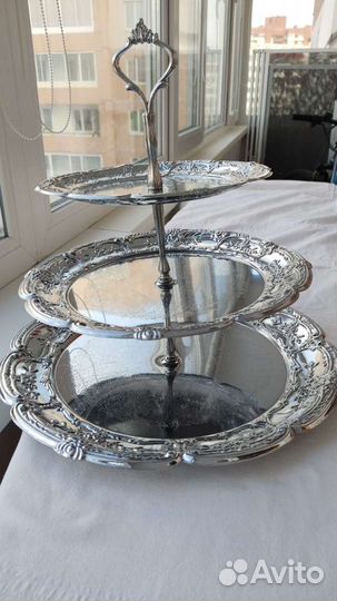 Блюдо сервировочное 3 этажа + поднос