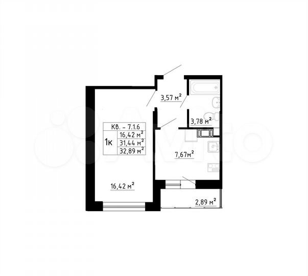 1-к. квартира, 31,4 м², 6/8 эт.