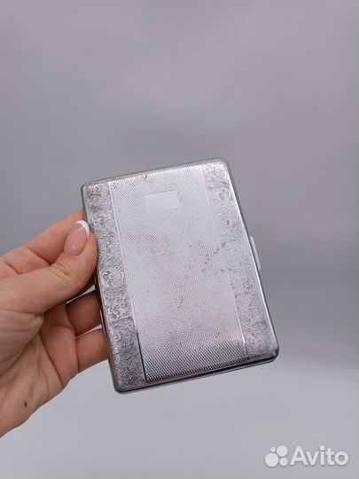 Сигаретница Портсигар металл хромирование нач