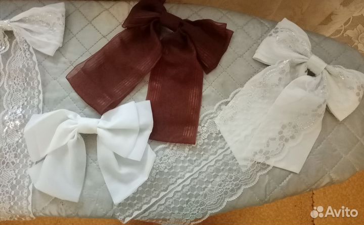 Заколки бантики для волос ручной работы