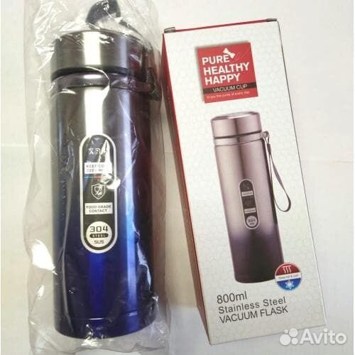 Термос с термометром Pure Healthy Happy 800 мл