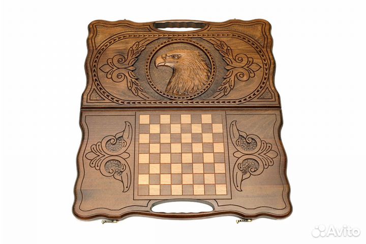 Нарды и шашки резные Горный орел 51 х 54 см бук Армения 62669