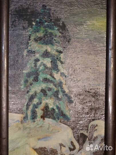 Картина масло.440 х 260 мм На севере диком 70-80г