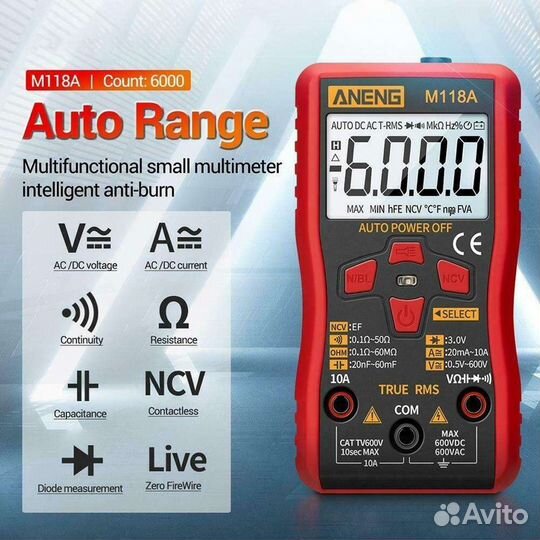 Тестер мультиметр. aneng m118a