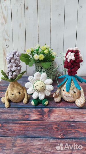 Вязаные цветы