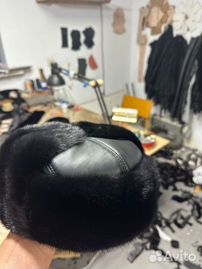 Шапка ушанка норковая