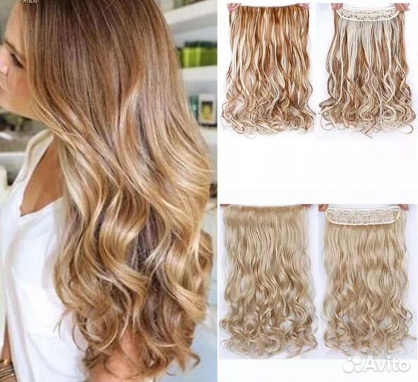 Волосы на заколках, хвост накладной, качество LUX