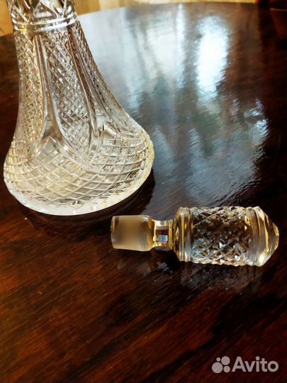 Графин хрустальный с серебряным горлышком СССР