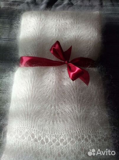 Платок шаль белый пуховый