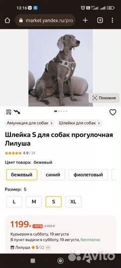 Шлейка для собаки Лилуша S