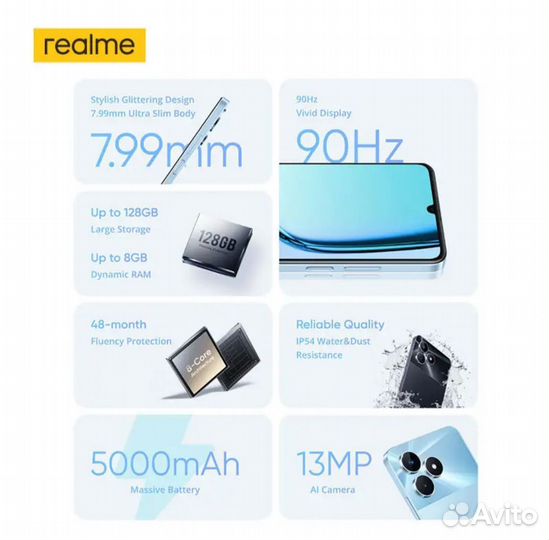 realme Note 50, 3/64 ГБ
